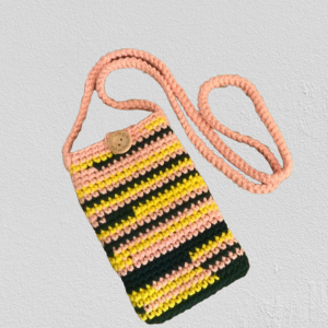 Mała torebka na ramię, etui na telefon, listonoszka żółto/zielona