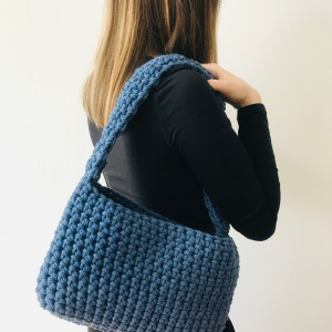 Mała torebka na ramię, niebieska torba .