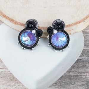 Małe kolczyki sutasz Sparkle Blue Swarovski