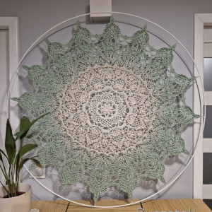 Mandala 100 cm szałwia ze złotem