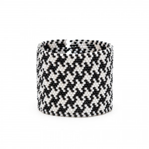 MANKIETOWA RĘCZNIE SZYTA BRANSOLETKA W PEPITKĘ.