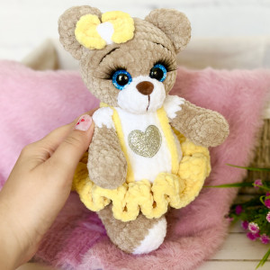 Maskotka miś wyk. szydełkiem - żółty