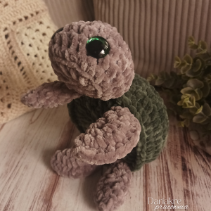 Maskotka żółw, ciemnozielony z szarym