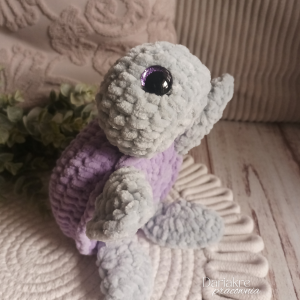 Maskotka żółw, lawendowy, jasny fiolet z jasnym szarym