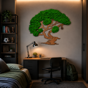 Mech chrobotek obraz z drzewem życia bonsai dekoracja ażurowa