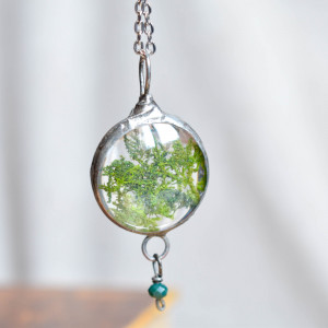 Mech w szkle - naszyjnik z prawdziwym mchem