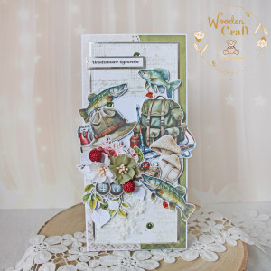 Męska kartka urodzinowa, prezent na urodziny dla wędkarza GOTOWA