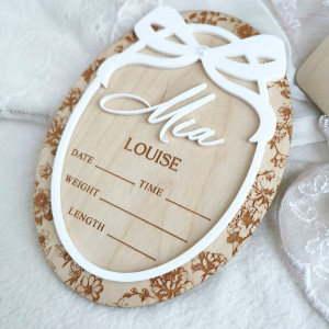Metryczka dla noworodka, tabliczka metryczka dla dziewczynki