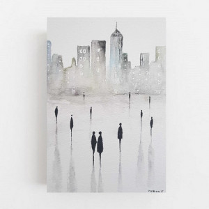 Miasto 1-akwarela formatu A5.