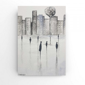 Miasto 4-akwarela formatu A5.