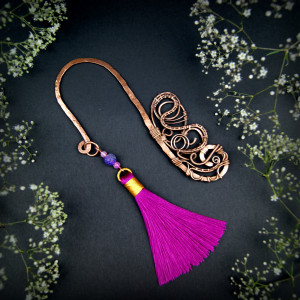 Miedziana zakładka do książki wire wrapping