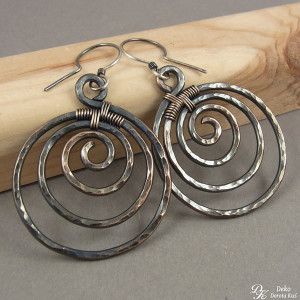 Miedziane spiralki - etniczne kolczyki