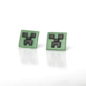 Minecraft Creeper - maleńkie kolczyki wkrętki