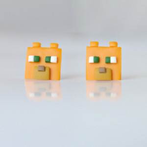 Minecraft Ocelot - maleńkie kolczyki wkrętki