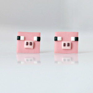 Minecraft Świnka - maleńkie kolczyki wkrętki