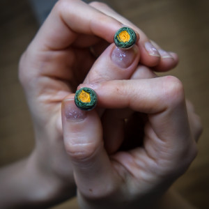 Mini kolczyki rustykalne, sztyfty na wiosnę Polne Kwiatuszki