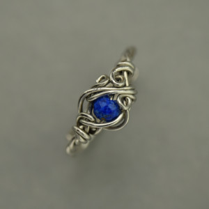 Mini pierścionek lapis lazuli wire wrapping 3