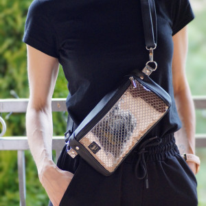 mini saszetka czarno-platynowa