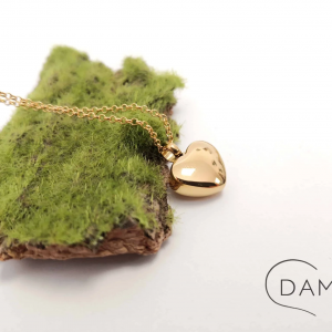 Mini urna na prochy naszyjnik serduszko pozłacane