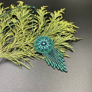 Mini wisiorek morska zieleń #1007