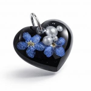 Mini wisiorek serce z niezapominajkami