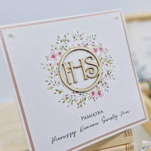 Minimalistyczna kartka komunijna delikatna