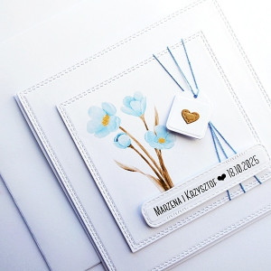 Minimalistyczna kartka na ślub ślubna w bieli