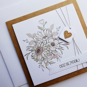 Minimalistyczna kartka na urodziny handmade