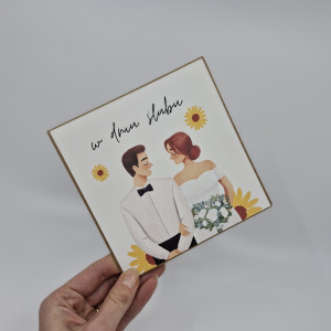 Minimalistyczna kartka ślubna para