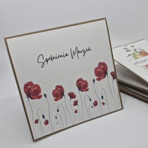 Minimalistyczna kartka urodzinowa maki