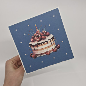 Minimalistyczna kartka urodzinowa tort