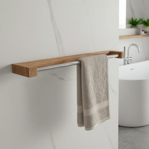Minimalistyczny Drewniany wieszak ścienny do łazienki na ręczniki
