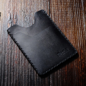 Minimalistyczny portfel skórzany czarny Chudy
