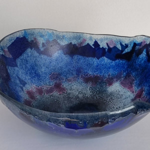 Misa szklana artystyczna duża 34 cm x 14,5 cm