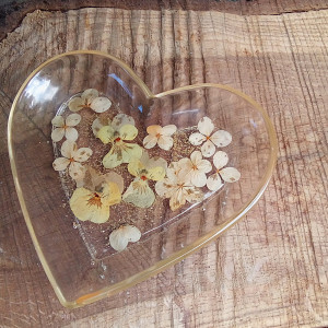 Miseczka serce kwiaty bratka i hortensji
