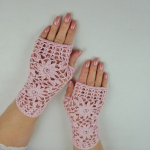 Mitenki handmade pink