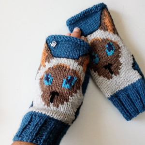 Mitenki Ragdoll Rękawiczki/ Ręcznie robione na drutach /