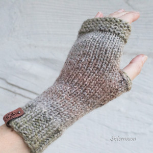 Mitenki z wełną Kolory Ziemi