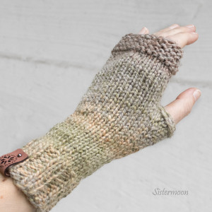 Mitenki z wełną Kolory Ziemi