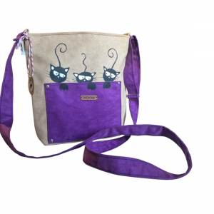 Młodzieżowa torebka malowana w koty