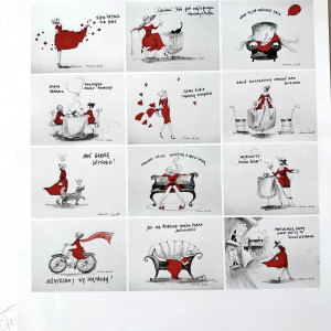 "Moc Czerwonej Sukienki 2026" kalendarz z pracami artystki A. Laube