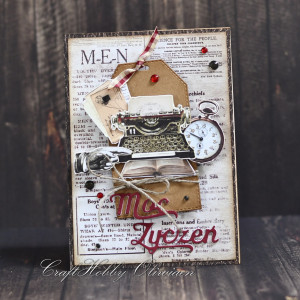 Moc życzeń - męska kartka vintage