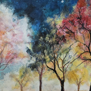 Moonlight, 30x40x1 cm , akryl na plotnie