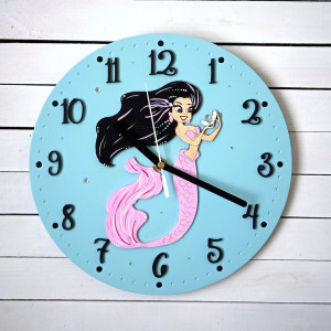 Morski zegar dla dziewczynki z syrenką