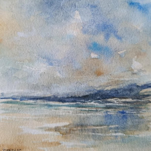 Morze 2-akwarela formatu -15/15 cm