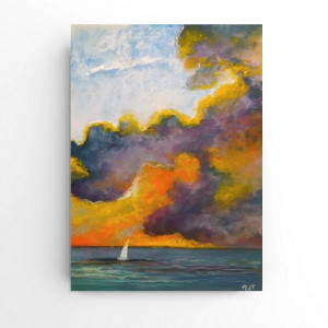 Morze-  24 /18 cm rysunek  pastelami suchymi