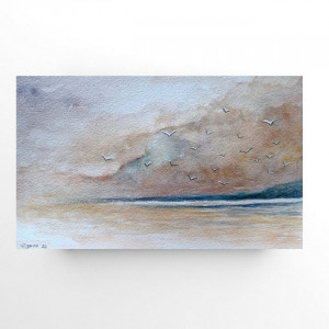 Morze -akwarela formatu -15/25 cm