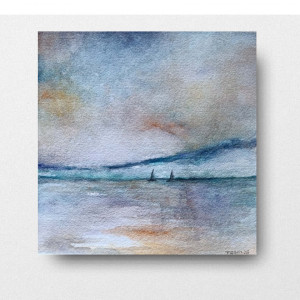 Morze -akwarela formatu -20/20 cm