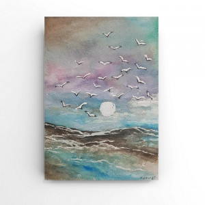 Morze-akwarela formatu A5