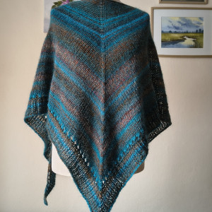 Morze - oryginalna, szlachetna, duża chusta z japońską Noro